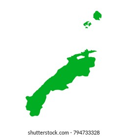 Map of Japan. terrain.Shimane Prefecture