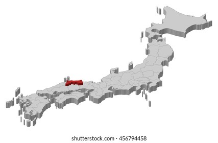 Map - Japan, Tottori - 3D-Illustration