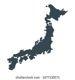 Map of Japan. Travel to the Land of the Rising Sun. Flat vector cartoon illustration. Objects isolated on white background.