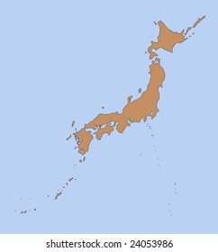 Map of Japan in vector art