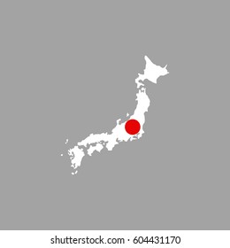 Map Of Japan Vector Icon. Color Illustration.