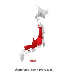 Map of Japan Vector Illustration
