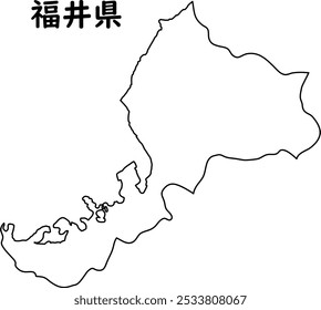 Mapa de Japão, mapa branco, por prefeitura, Fukui