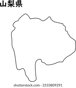 Mapa de Japón, mapa blanco, por prefectura, Yamanashi