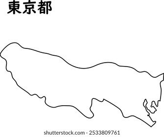 Mapa de Japão, mapa branco, por prefeitura, Tóquio