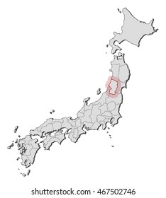 Map - Japan, Yamagata