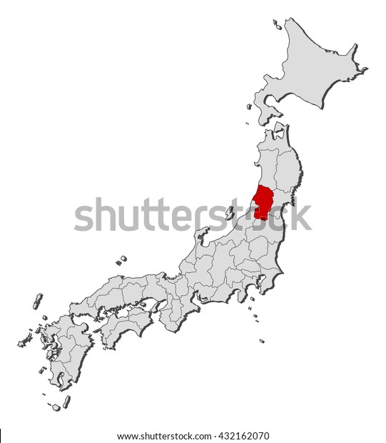 Map Japan Yamagata Stock Vector (Royalty Free) 432162070