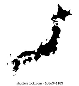 Map of Japon icon black color