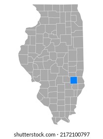 Karte von Jasper in Illinois auf Weiß