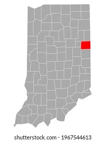 Mapa de Jay en Indiana en blanco