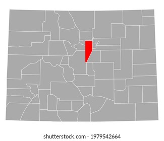 Map of Jefferson in Colorado on white