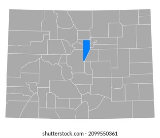 Map of Jefferson in Colorado on white