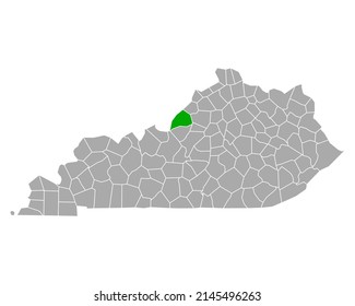 Map of Jefferson in Kentucky on white