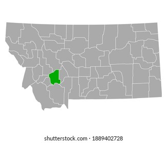 Map of Jefferson in Montana on white