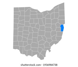 Mapa de Jefferson en Ohio en blanco