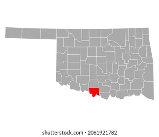 Mapa de Jefferson en Oklahoma en blanco