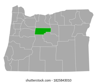 Mapa de Jefferson en Oregón en blanco