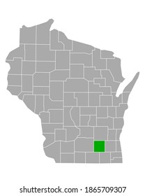 Map of Jefferson in Wisconsin on white