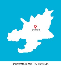 Map of Jember in East Java, Indonesia with location icon