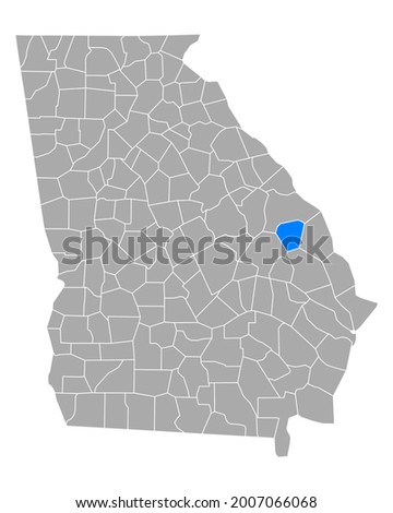 Map of Jenkins in Georgia on white