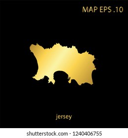 Map of jersey abstract corlor Gold on Black background frame vector illustration eps 10.