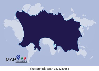 Map of jersey. Detailed vector map with counties, regions, province, states. Blue shape/contour map of jersey, jersey map - blue pastel graphic background . Vector illustration eps 10. - Vector