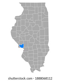 Map of Jersey in Illinois on white