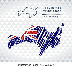 Map of Jervis Bay Territory with hand drawn sketch pen map inside. Vector illustration