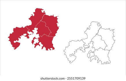 Mapa de Distrito de Jhansi, Distrito de Jhansi, Estado de Uttar Pradesh, República da Índia, Governo de Uttar Pradesh, Território indiano, Índia Oriental, política, aldeia, turismo