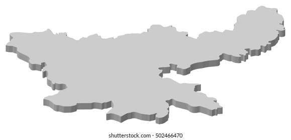 Map - Jharkhand (India) - 3D-Illustration