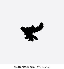Map of Jharkhand - India Vector Illustration Silhouette Design