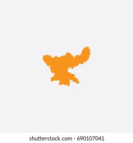 Map of Jharkhand - India Vector Illustration Silhouette Design