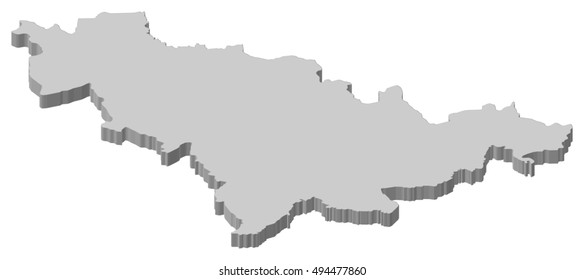 Map - Jilin (China) - 3D-Illustration