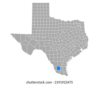 Map of Jim Hogg in Texas on white