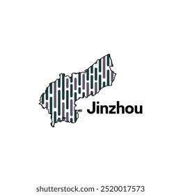map of Jinzhou modern outline and technology, High detailed vector illustration Design Template