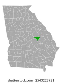 Map of Johnson in Georgia on white