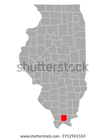Map of Johnson in Illinois on white