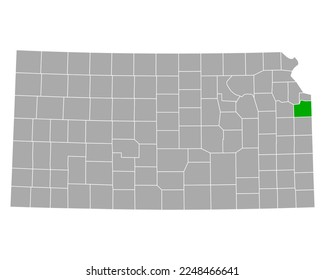 Mapa de Johnson en Kansas en blanco
