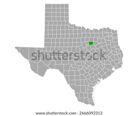 Map of Johnson in Texas on white