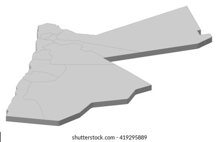 Map - Jordan - 3D-Illustration