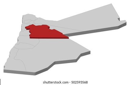 Map - Jordan, Amman - 3D-Illustration