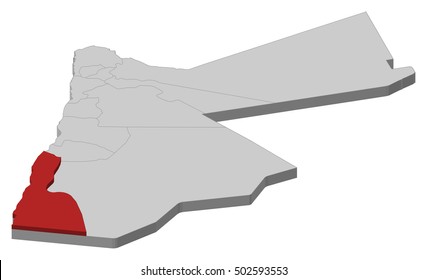 Map - Jordan, Aqaba - 3D-Illustration