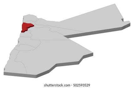 Map - Jordan, Balqa - 3D-Illustration