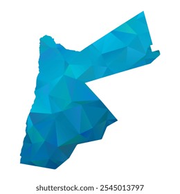 Mapa de Jordânia - Projeto Poligonal Azul para o seu. Ilustração vetorial eps 10.
