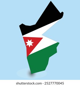 Karte von Jordanien Land mit einem einfachen hellen Hintergrund , Geografie-Design von Jordanien Land