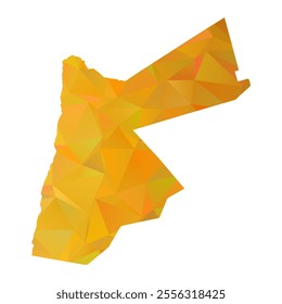 Map of Jordan - Gold Polygonal Design For Your. Vector illustration eps 10.