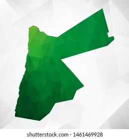 Map of Jordan - Green Geometric Rumpled Triangular , Polygonal Design For Your . Vector illustration eps 10