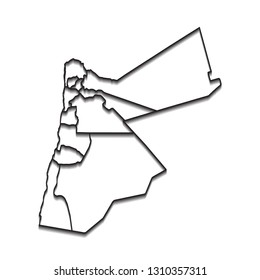 Map of Jordan - High detailed on white background. Abstract design vector illustration eps 10.