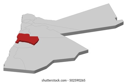 Map - Jordan, Karak - 3D-Illustration