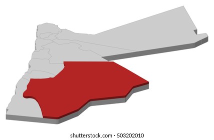 Map - Jordan, Ma'an - 3D-Illustration